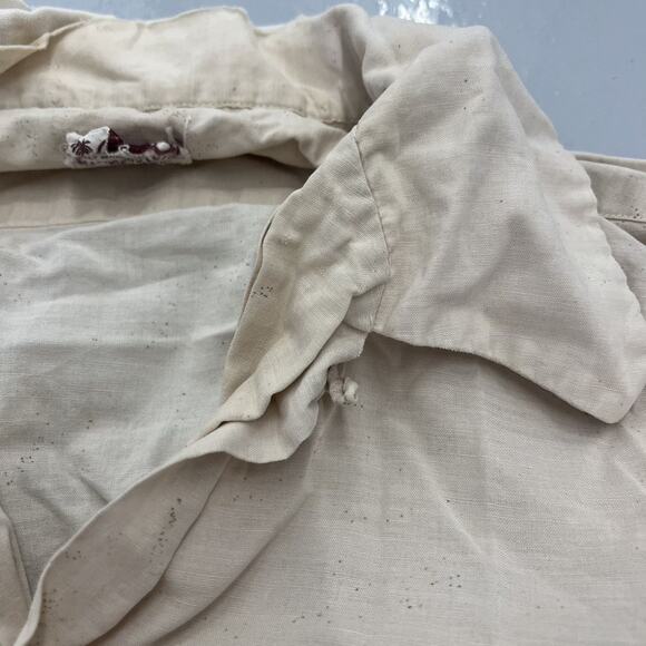 Vintage 50s Norris Casuals Tan Cotton Loop Collar Shirt - Picture 3 of 6
